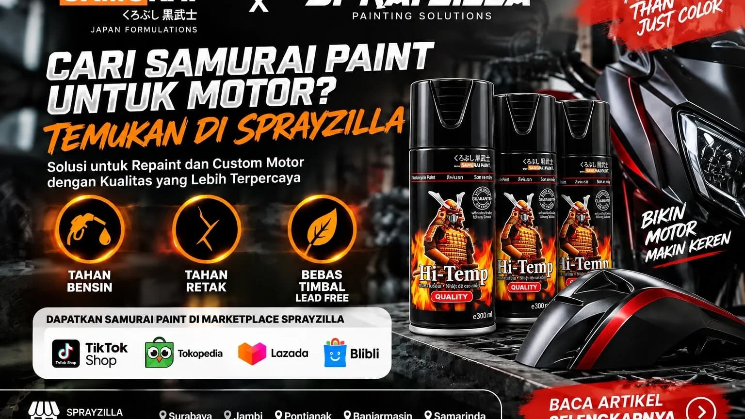 Misteri Cat Motor yang Tak Terungkap: Mengapa Samurai Paint di Sprayzilla Jadi Buruan Para Customizer?